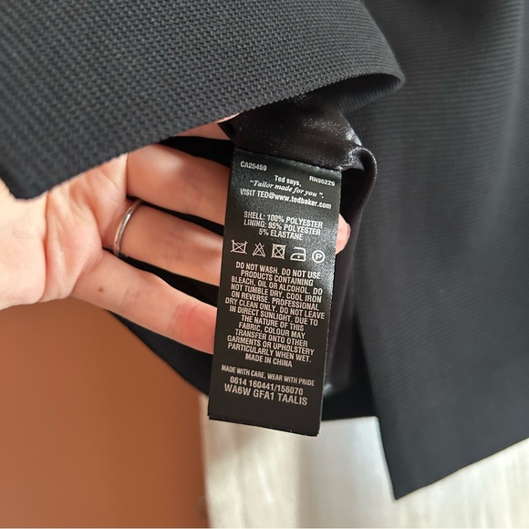 Ted Baker Taalis Woven Pencil Skirt Black Wrinkle Resistant Size 1 US Size 4 (S) - Picture 5 of 8